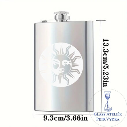 Placatka s motivem slunce - Gravírování do kovu