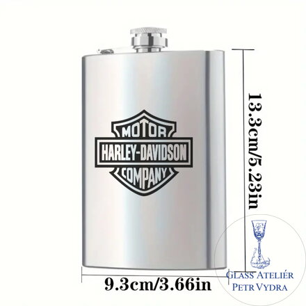 Flachmann mit Harley Davidson - Metallgravur