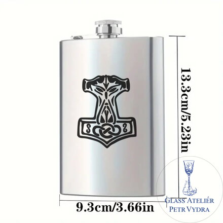 Flachmann mit Thors Hammer - Metallgravur