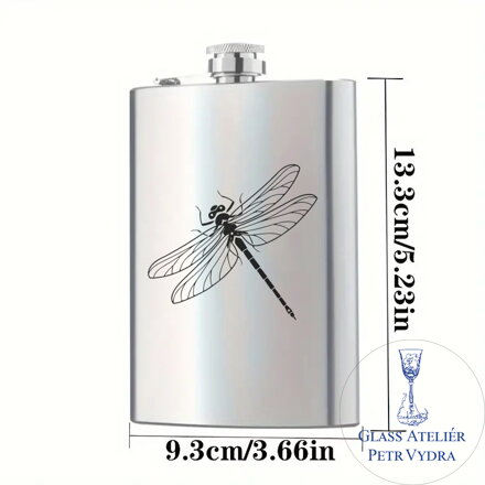 Flachmann mit Libelle - Metallgravur