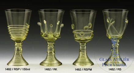 Historické sklo 2x- sklenice víno 1482/ 150 ml