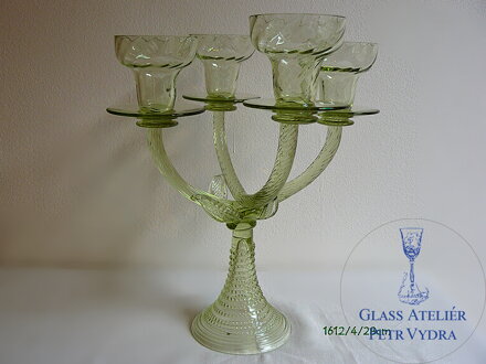 Svícen z historického skla - 1612/4/28 cm