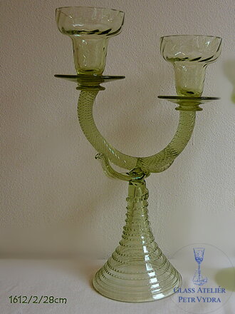 Svícen z historického skla - 1612/2/28 cm