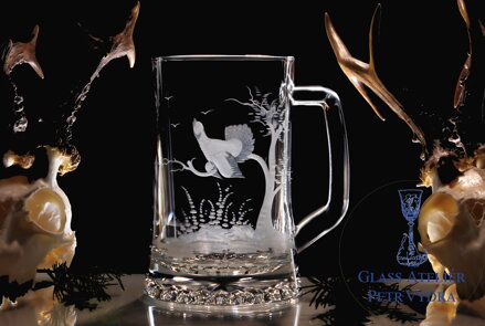 Biergläser 0,5 litre -Jagd Motive ( Auerhahn ) - Hand graviertes Glas