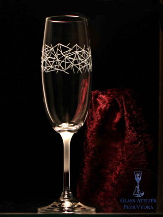 6x Sklenice na sekt Thun - Abstraktní motiv - 190l ml