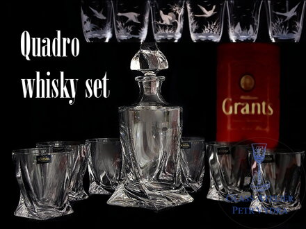 Quadro whisky set-7 kusov s loveckým motívom 