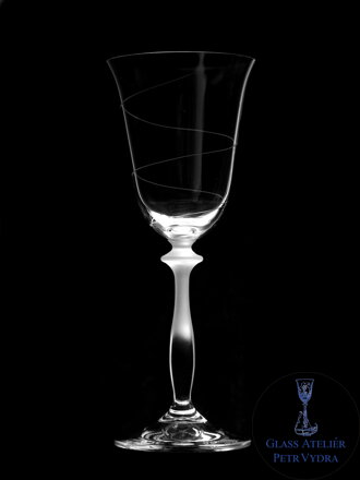  6x Wine Gläser Helix Motiv - Hand graviertes Glas Kristall