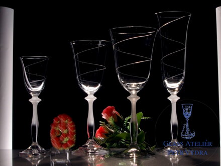 Set mit 4 Gläsern Angela - Spiralmotiv