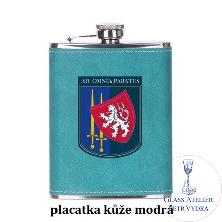 Nerezová placatka 240 ml s potahem ze syntetické kůže s vaším textem, fotografií nebo motivem ( fotografie je vzorová )