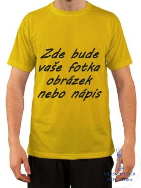 Tričko s krátkým rukávem Unisex - žluté - potisk vlastního motivu