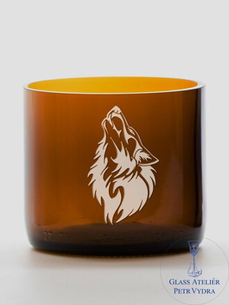 2 Stück Öko-Gläser (aus Sektflasche) klein braun (7 cm, 6,5 cm) Wolf