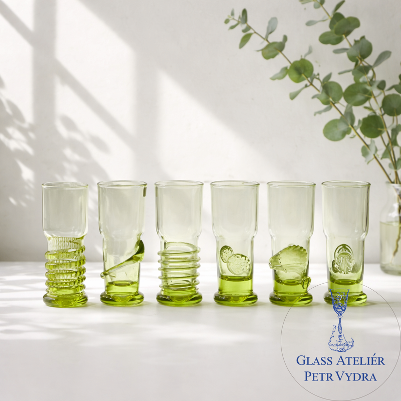 6x Sklenice na likér z historického skla (90 ml) 1215/6 