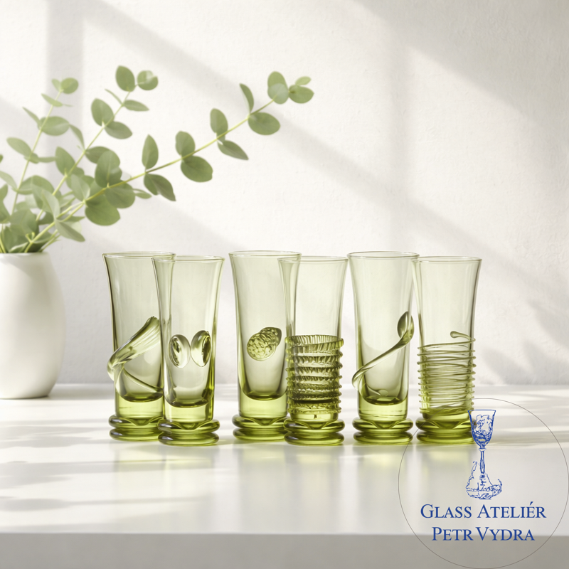 12x Sklenice na likér z historického skla (90 ml) 1216/6 