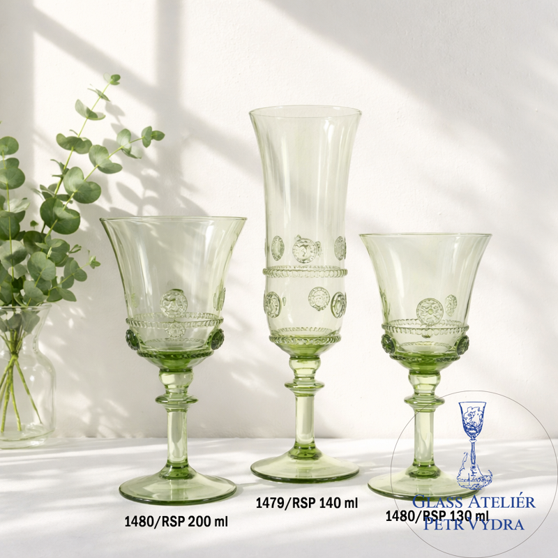 HISTORISCHES GLAS - Waldglas - Set von 18x Gläsern 1480/200ml , 1479/140 ml , 1481/130 ml