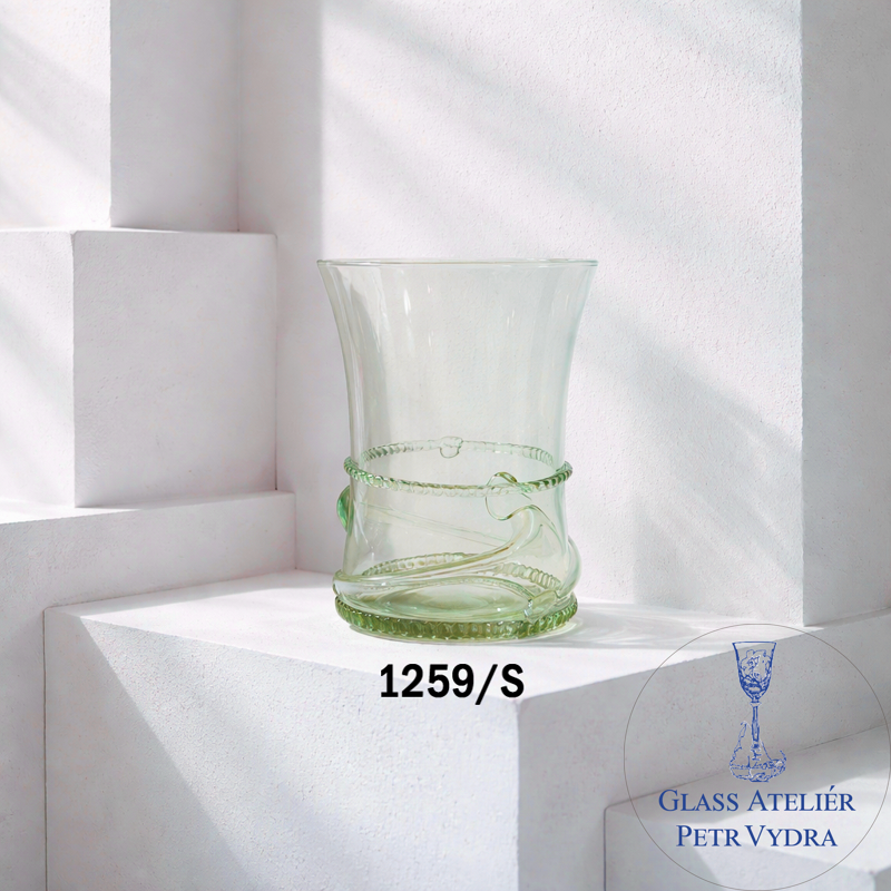 Historické sklo 2x- sklenice whisky 1259/S/300 