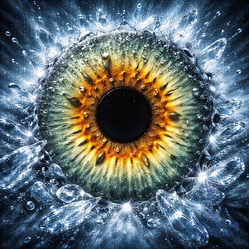 Autorská fotografie na galerijním fotopapíře - Iris foto - fotografie vaší duhovky jako obraz - Efekt ,,Splasch,,