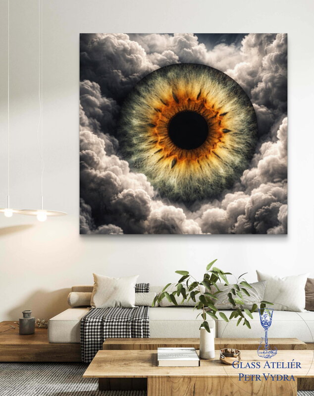 Autorská fotografie na galerijním fotopapíře - Iris foto - fotografie vaší duhovky jako obraz - Efekt ,,Mraky,,