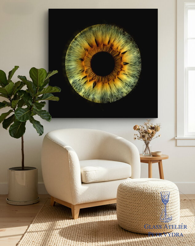 Autorská fotografie na galerijním fotopapíře - Iris foto - fotografie vaší duhovky jako obraz - Efekt ,,Černé pozadí,,