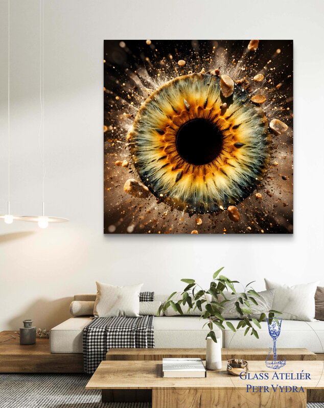 Autorská fotografie na galerijním fotopapíře - Iris foto - fotografie vaší duhovky jako obraz - Efekt ,,velký třesk,,