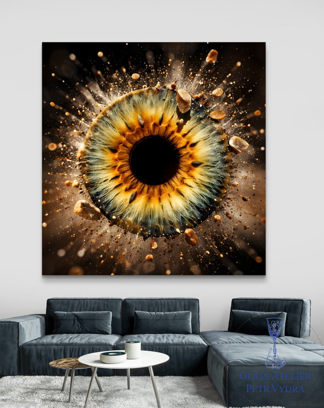 Fotoplátno - Iris foto - fotografie vaší duhovky jako obraz - Efekt ,,velký třesk,,