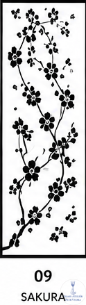 Dekorativní pískovaná tabule skla do okna, skříní nebo dveří ( sakura 9 )