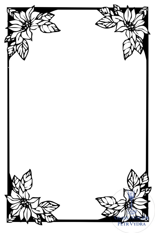 Dekorativní pískovaná tabule skla do okna, skříní nebo dveří ( Ozdobný rám s květy )