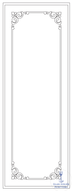 Dekorativní pískovaná tabule skla do okna, skříní nebo dveří ( vzor č 3 )