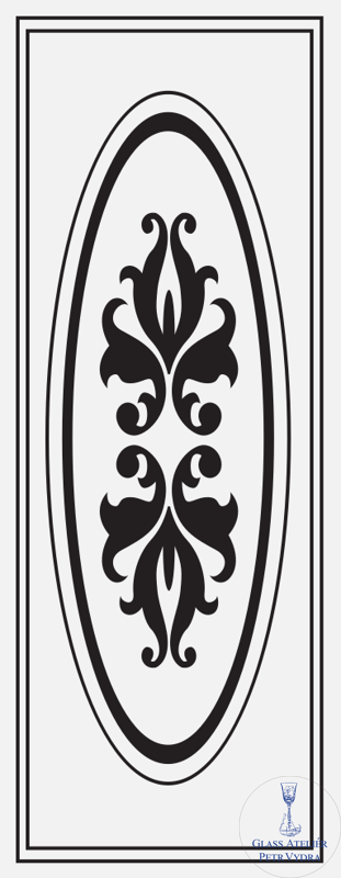 Dekorativní pískovaná tabule skla do okna, skříní nebo dveří ( vzor č 6 )