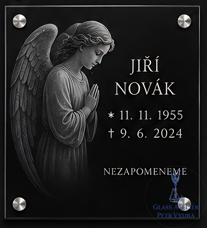 Vzor č 1 - Náhrobní desky z akrylátového skla s kvalitním UV tiskem