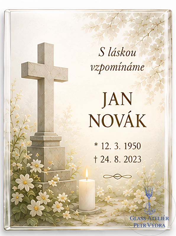 Vzor č 15 - Náhrobní desky z akrylátového skla s kvalitním UV tiskem