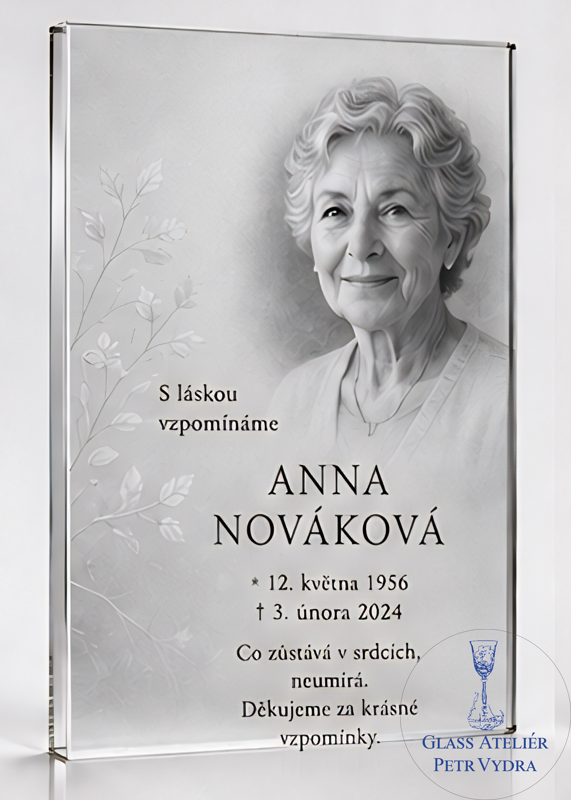 Vzor č 51 - Náhrobní desky z akrylátového skla s kvalitním UV tiskem
