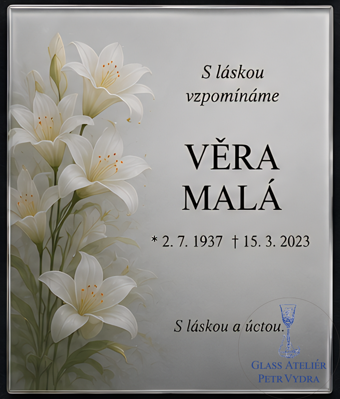 Vzor č 6 - Náhrobní desky z akrylátového skla s kvalitním UV tiskem
