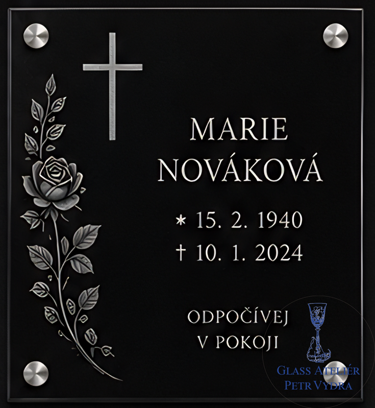 Vzor č 61 - Náhrobní desky z akrylátového skla s kvalitním UV tiskem