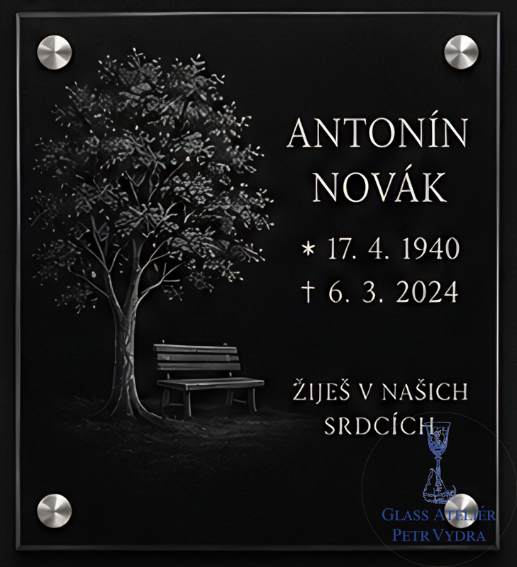 Vzor č 67 - Náhrobní desky z akrylátového skla s kvalitním UV tiskem