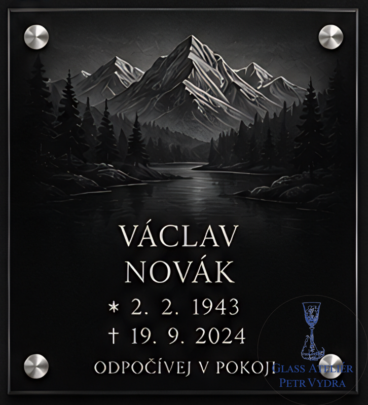 Vzor č 69 - Náhrobní desky z akrylátového skla s kvalitním UV tiskem