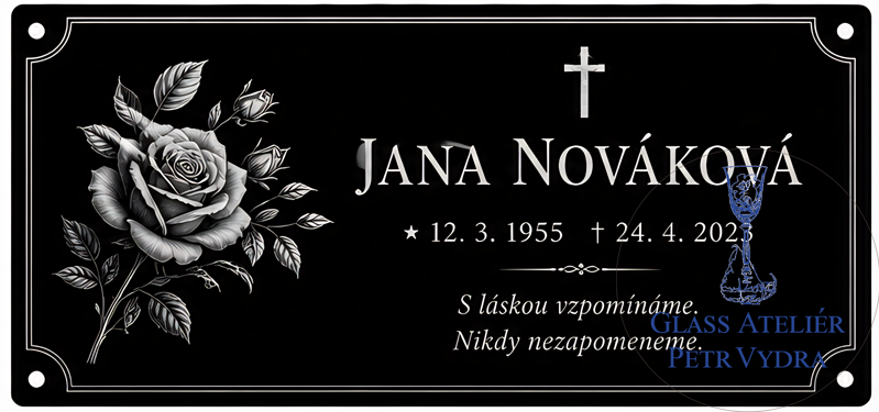 Vzor č 9 - Náhrobní desky z akrylátového skla s kvalitním UV tiskem