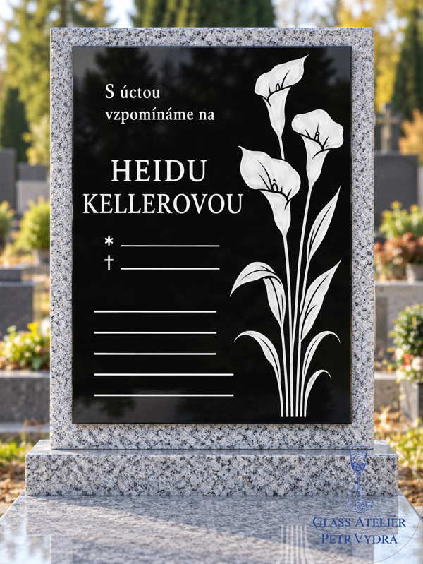 V108Černá náhrobní deska - 