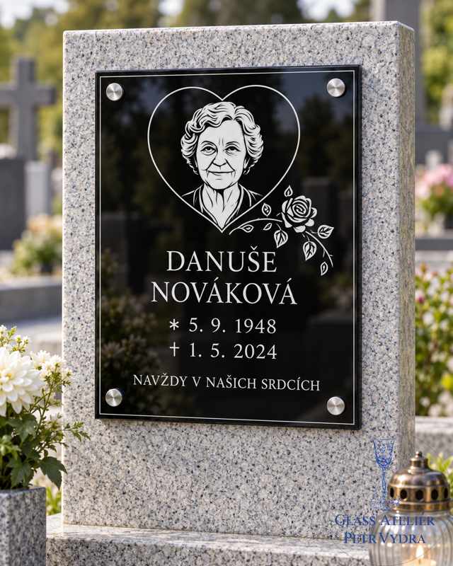 V115 černá  náhrobní deska - 