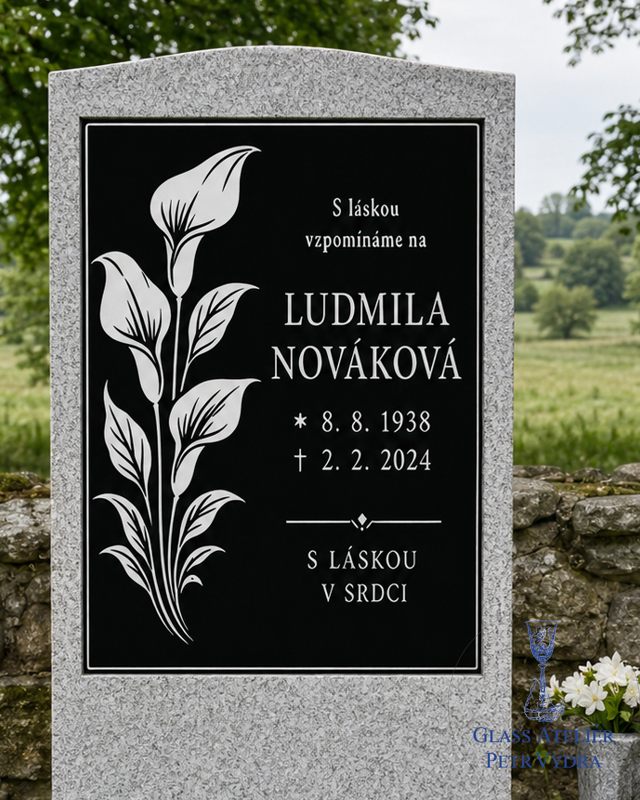 V114 černá  náhrobní deska - 