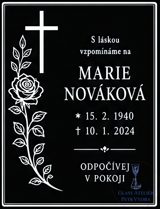 V119 černá  náhrobní deska - 