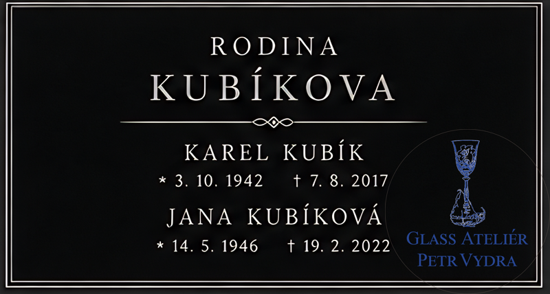 V126 černá  náhrobní deska - 