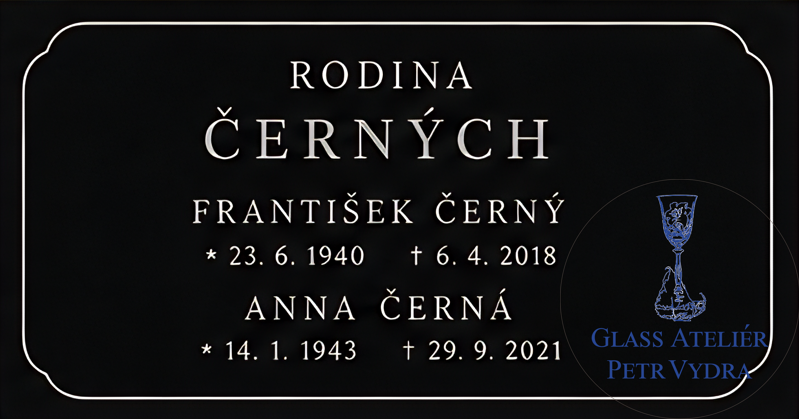 V134 černá  náhrobní deska - 
