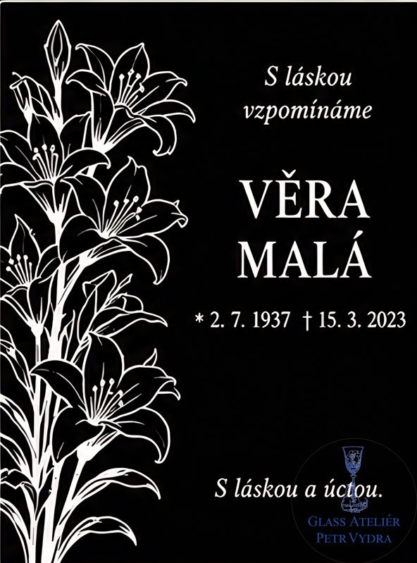 V 65. Černá náhrobní deska - 