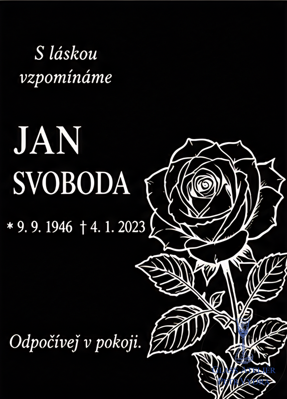 V 66. Černá náhrobní deska - 