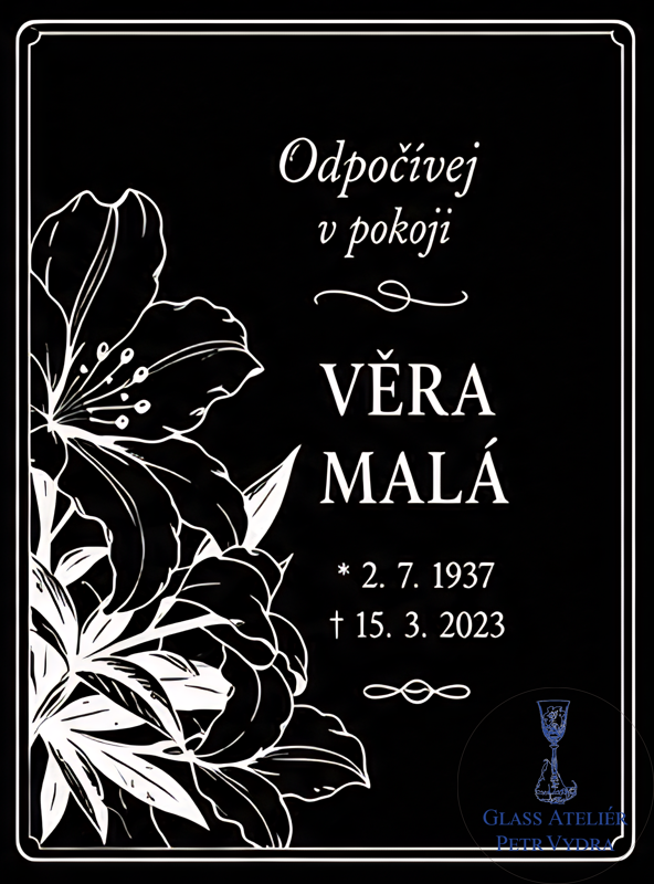 V 70 Černá náhrobní deska - 