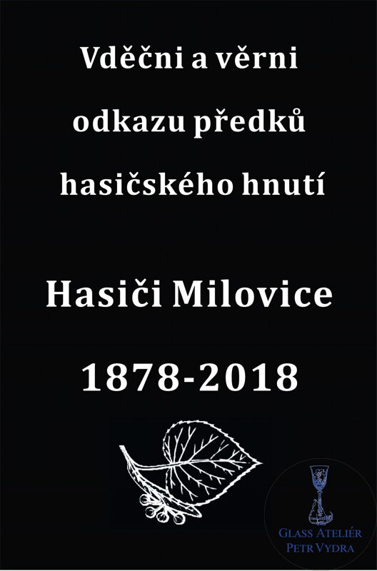 V20. Černá skleněná deska s lipovým listem