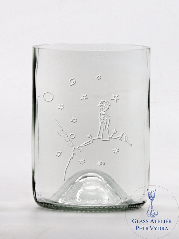 2ks Eko sklenice (z lahve od vína) malá čirá (10 cm, 7,5 cm) Malý princ na planetce 2ks Eko sklenice (z lahve od vína) malá čirá (10 cm, 7,5 cm) Malý princ na planetce