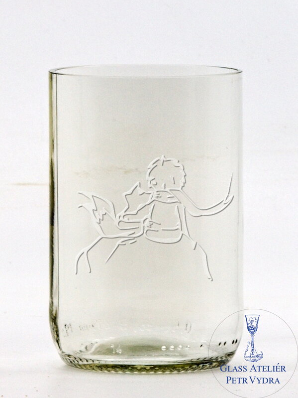 2 Stück Öko-Gläser (aus einer Bierflasche) mittelklar (10 cm, 6,5 cm) Der kleine Prinz und der Fuchs 2 Stück Öko-Gläser (aus einer Bierflasche) mittelklar (10 cm, 6,5 cm) Der kleine Prinz und der Fuchs