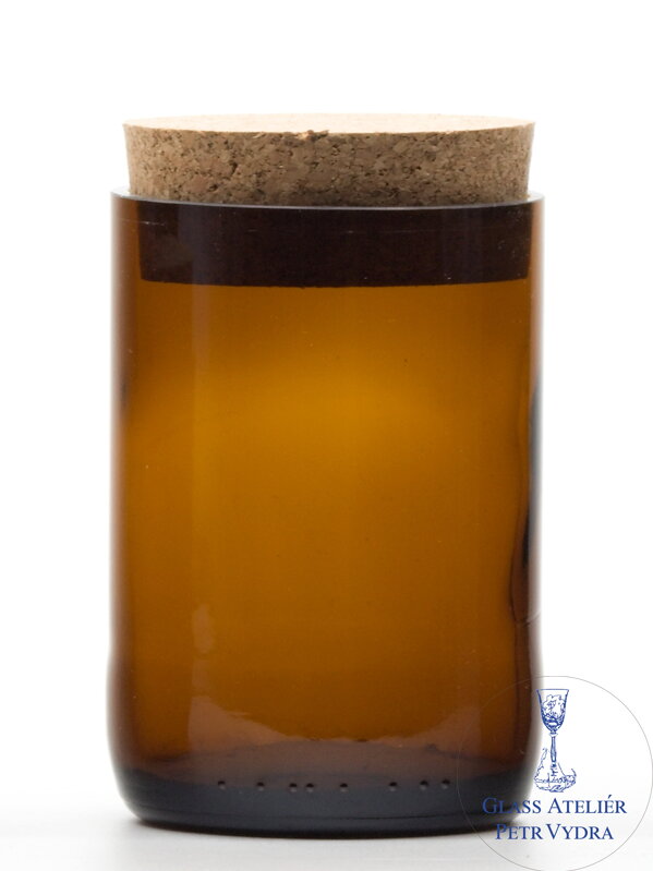 Eko uzavíratelná dóza (z lahve od piva) střední hnědá (10 cm, 6,5 cm)