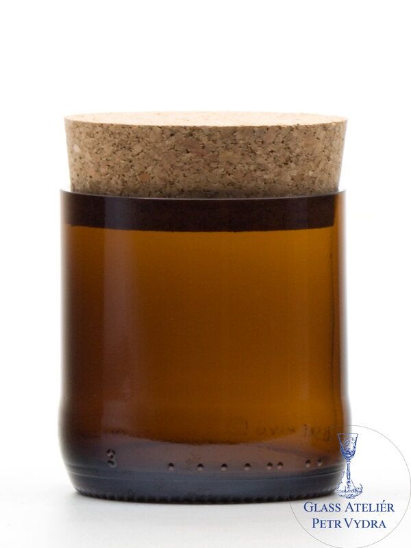 Eko uzavíratelná dóza (z lahve od piva) malá hnědá (7 cm, 6,5 cm)